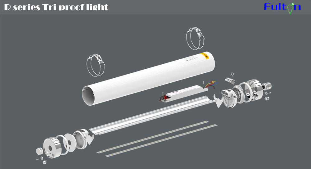 IK10 PC LED Tri Proof Lights IP69k Waterproof ENEC Certificate